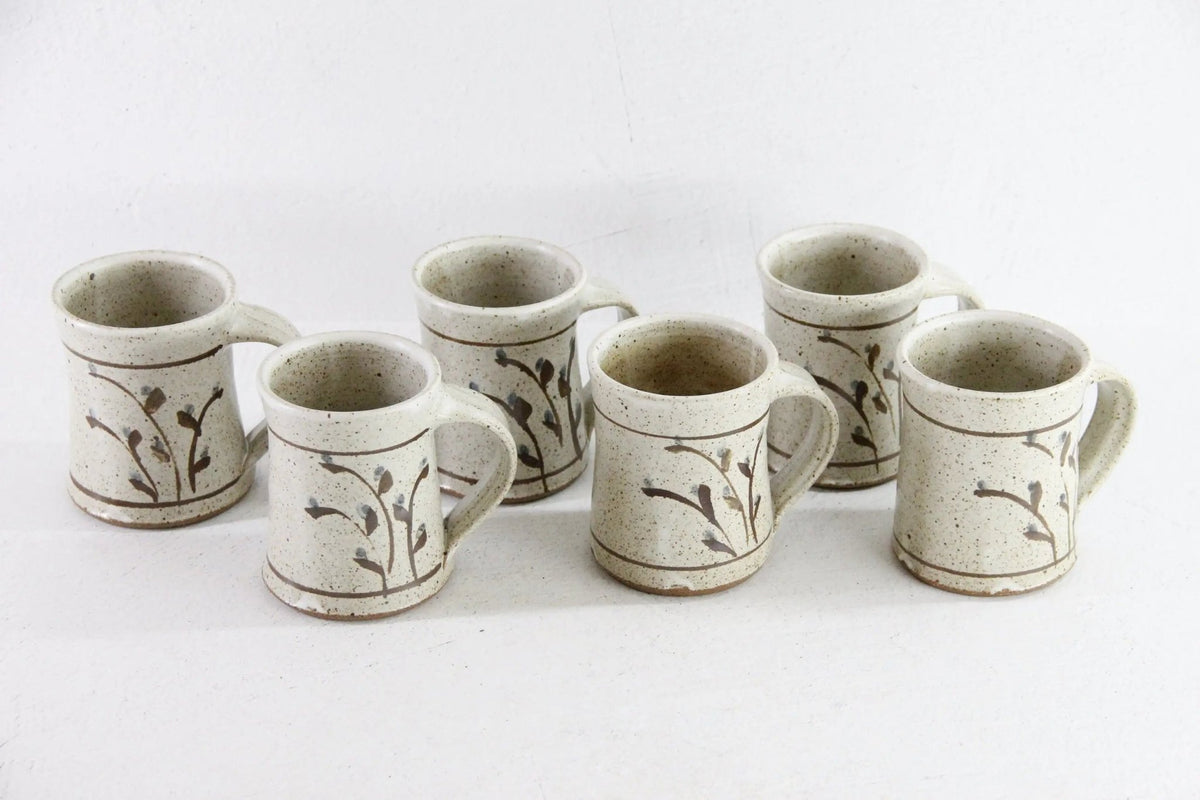 Vintage Pottery Mugs | 6 Hand Made One of a Kind Cup - Debra Hall Lifestyle