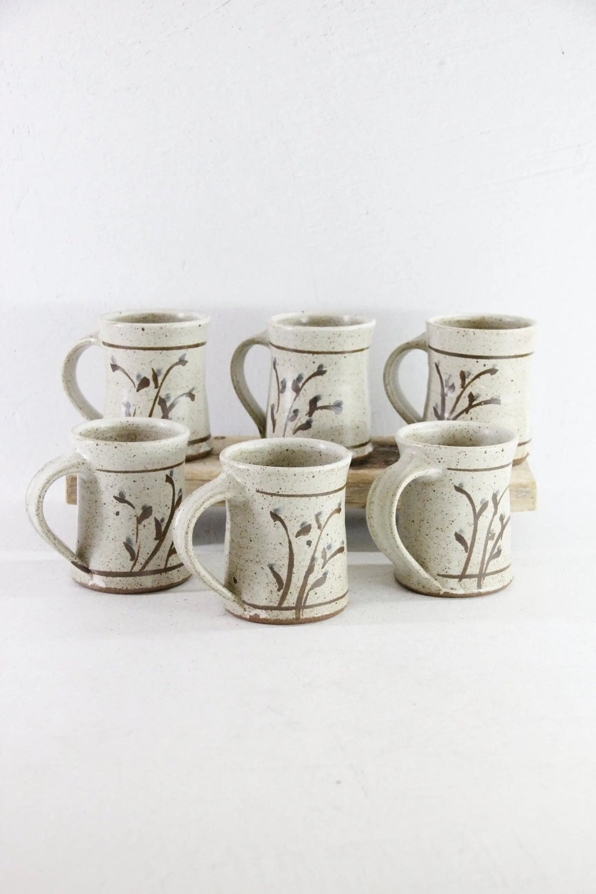 Vintage Pottery Mugs | 6 Hand Made One of a Kind Cup - Debra Hall Lifestyle