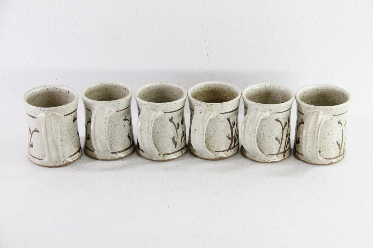 Vintage Pottery Mugs | 6 Hand Made One of a Kind Cup - Debra Hall Lifestyle