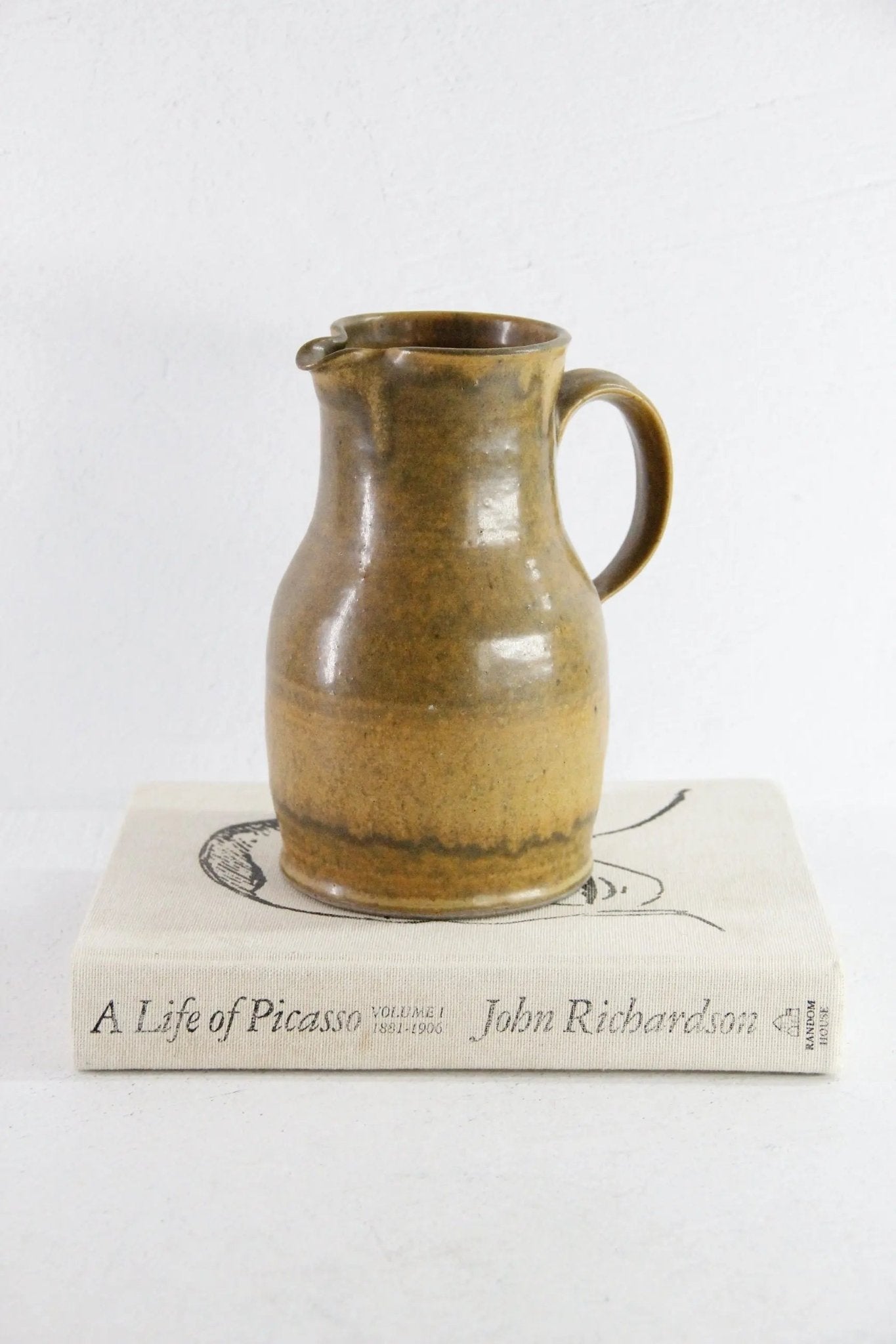 Vintage Pottery Pitcher | Matte Studio Art Signed - Debra Hall Lifestyle