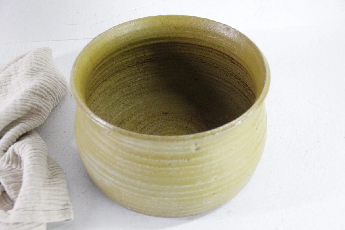 Vintage Pottery Planter | Large Green Studio Art Pot - Debra Hall Lifestyle
