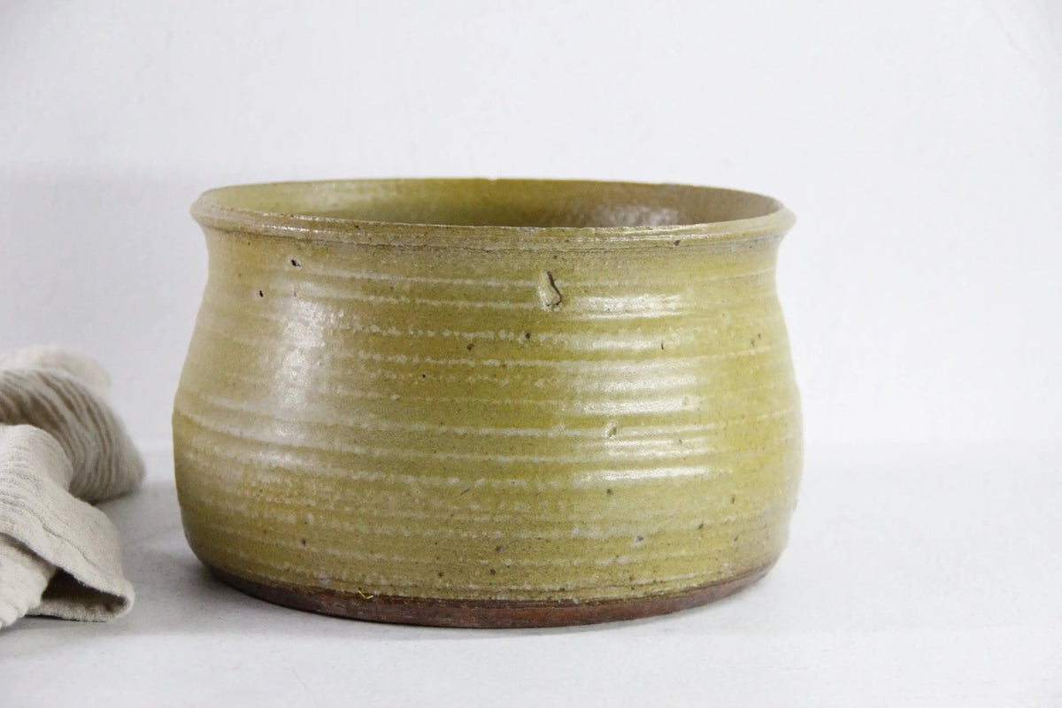 Vintage Pottery Planter | Large Green Studio Art Pot - Debra Hall Lifestyle
