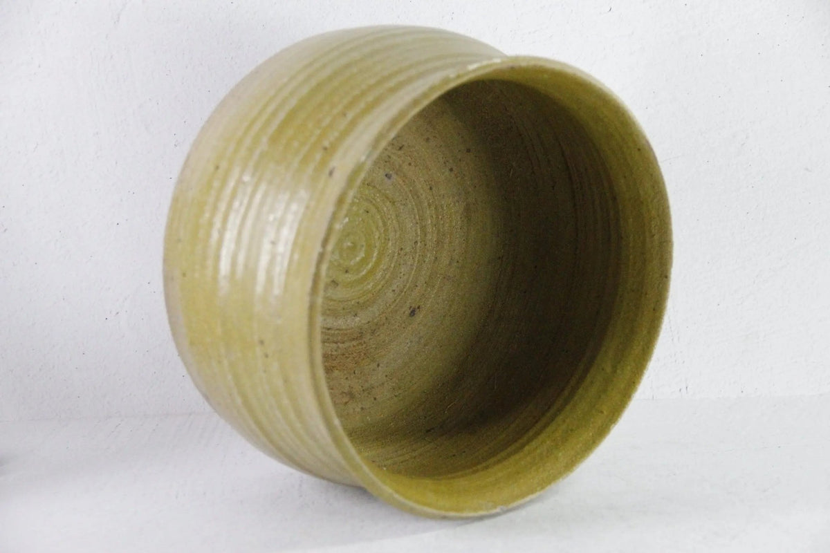 Vintage Pottery Planter | Large Green Studio Art Pot - Debra Hall Lifestyle