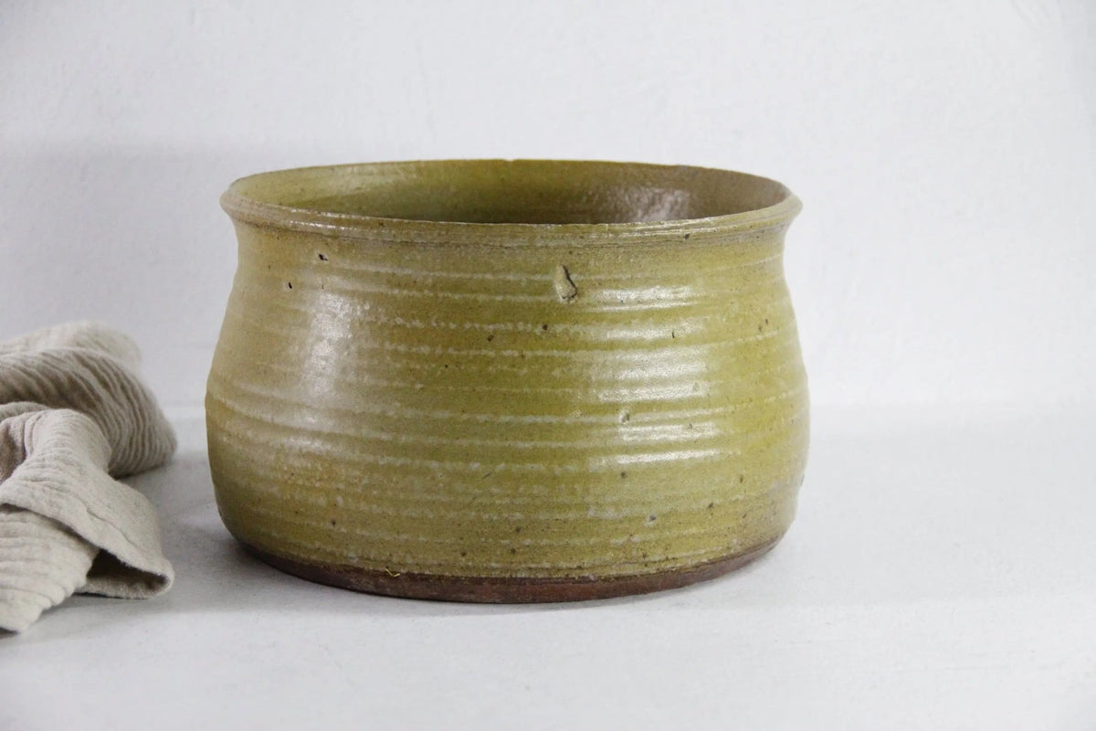 Vintage Pottery Planter | Large Green Studio Art Pot - Debra Hall Lifestyle
