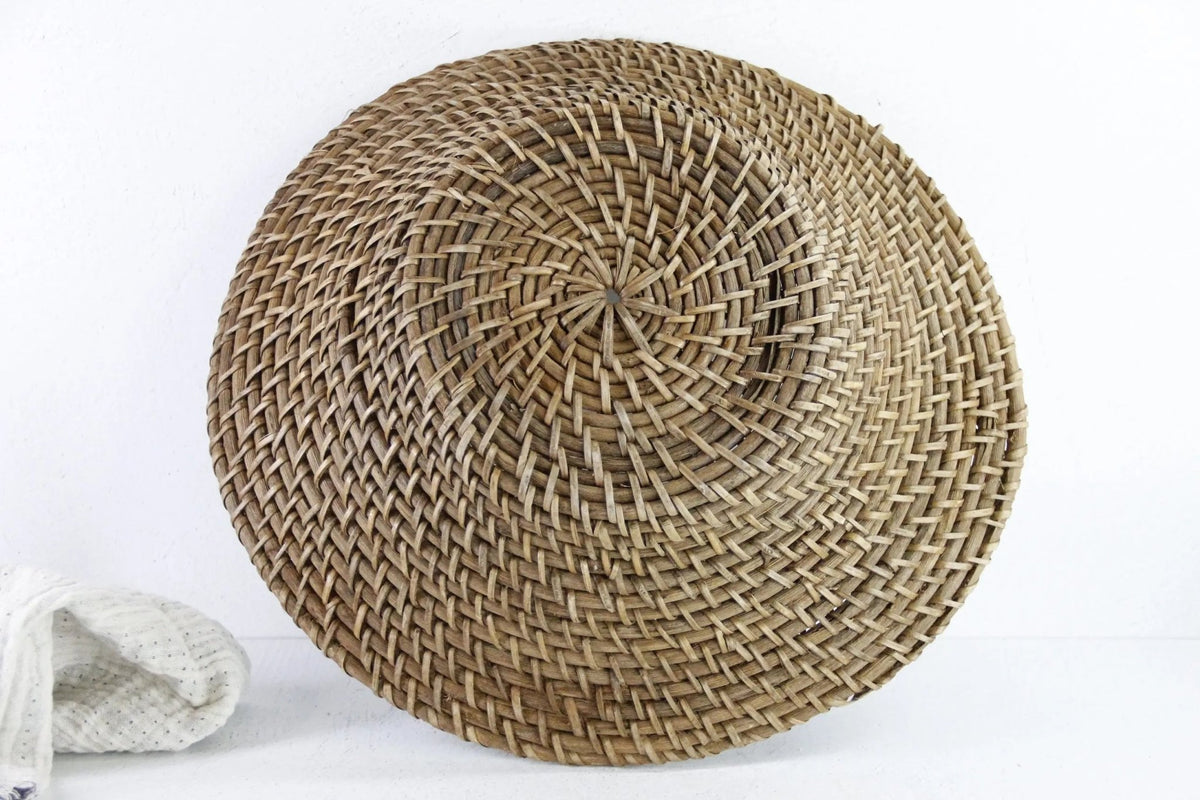 Vintage Rattan Basket | Large Coiled Fruit Bowl - Debra Hall Lifestyle