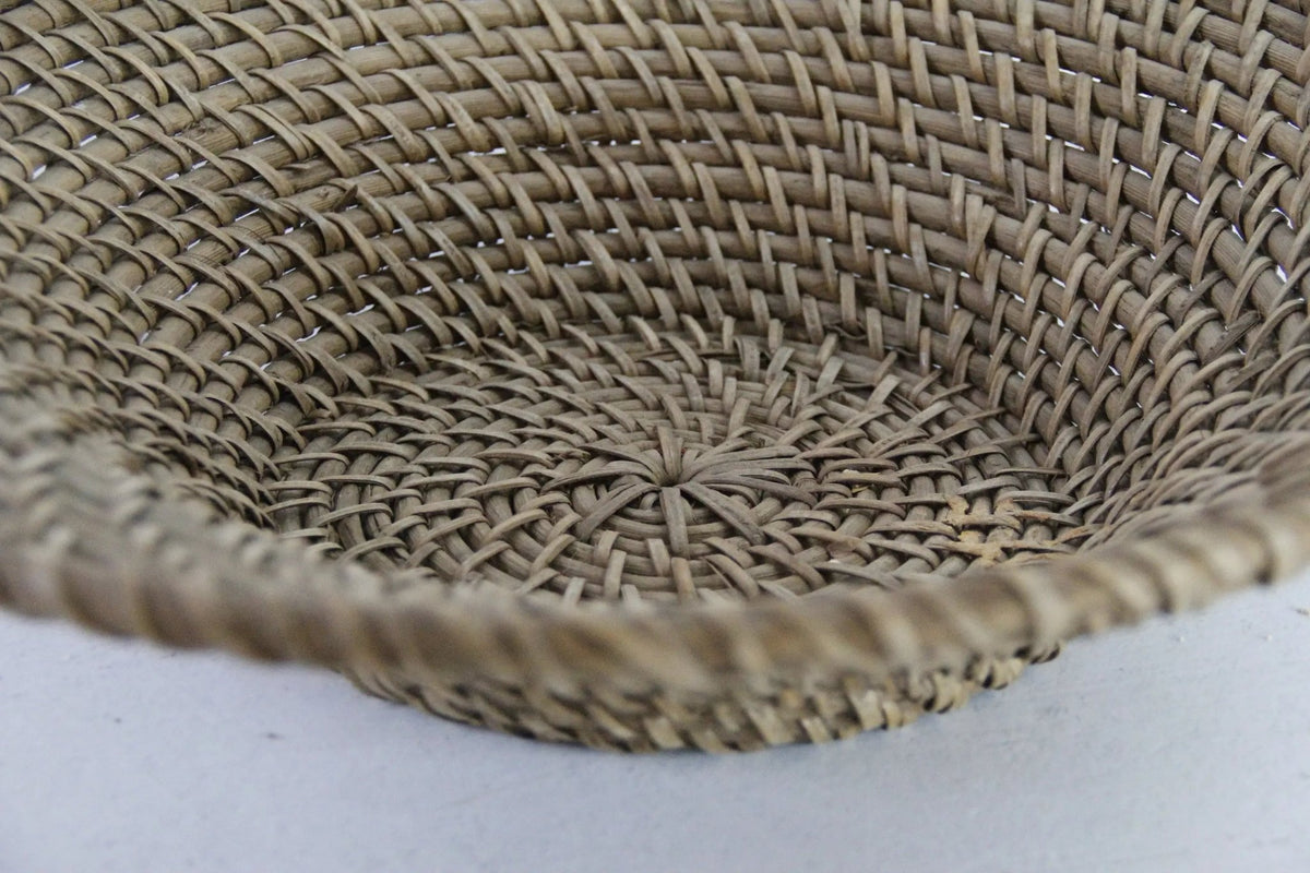Vintage Rattan Basket | Large Coiled Fruit Bowl - Debra Hall Lifestyle