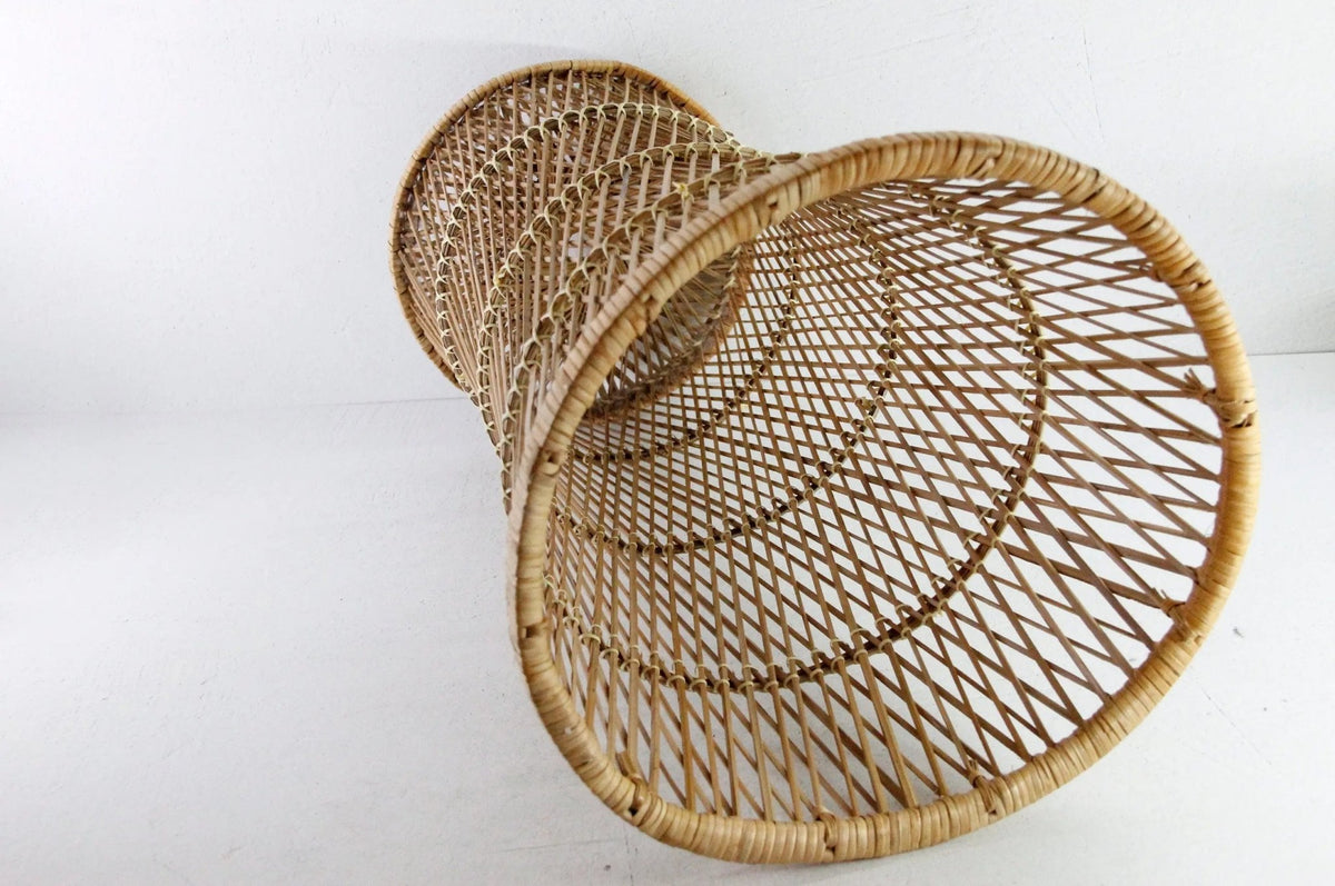 Vintage Rattan Plant Stand | Tall Umbrella Basket - Debra Hall Lifestyle