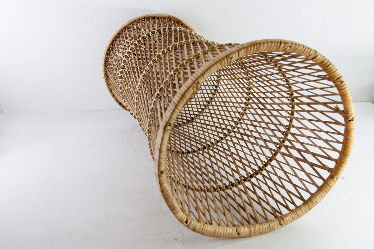 Vintage Rattan Plant Stand | Tall Umbrella Basket - Debra Hall Lifestyle