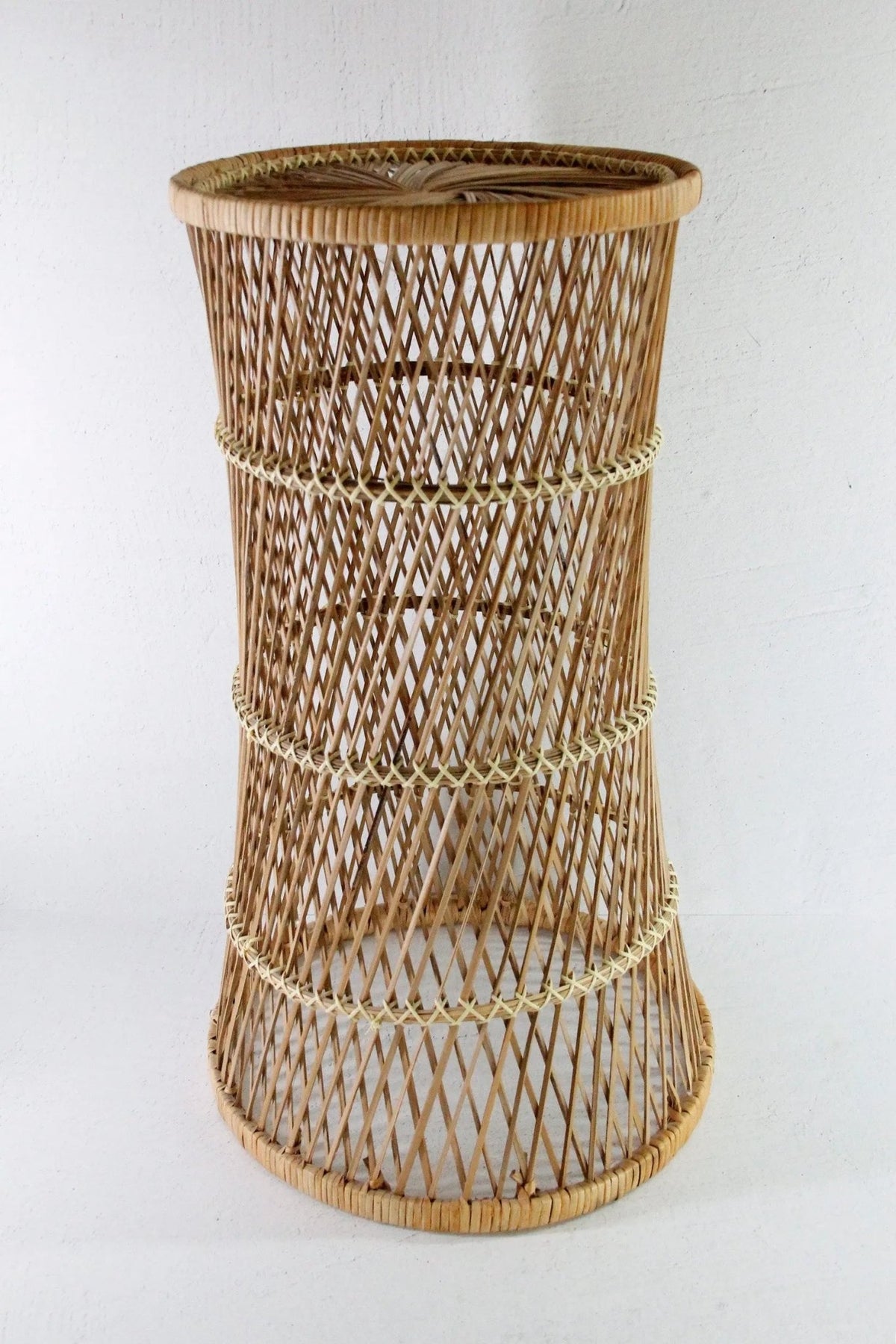 Vintage Rattan Plant Stand | Tall Umbrella Basket - Debra Hall Lifestyle