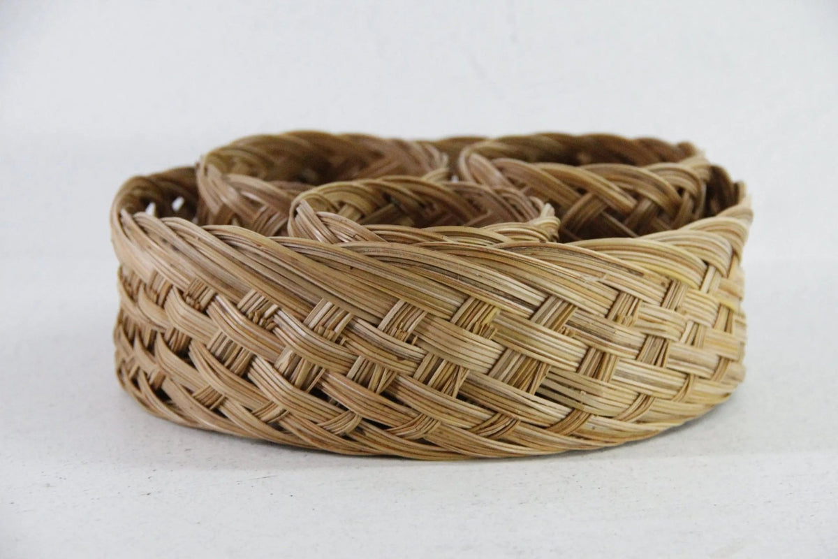 Vintage Rattan Tray With Beverage Holders| Set of 4 - Debra Hall Lifestyle