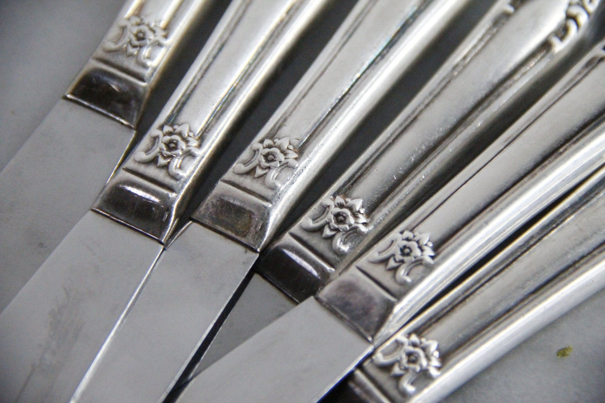 Vintage Rogers & Bro. Silverplate Flatware Set for 6 | 24 Piece - Debra Hall Lifestyle