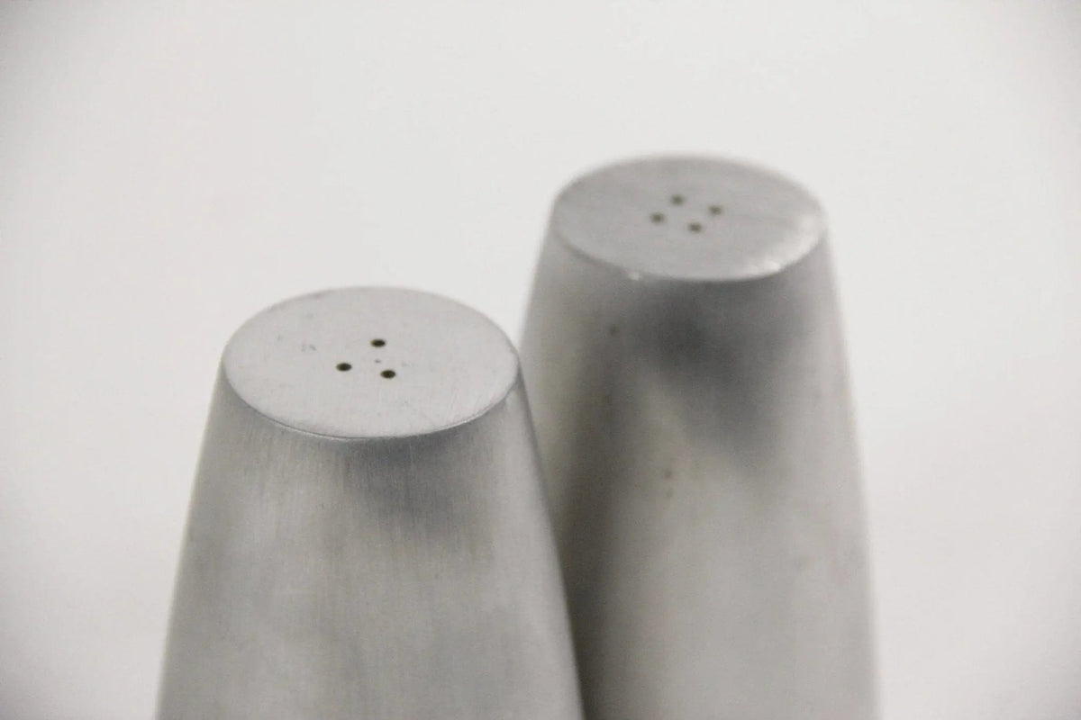 Vintage Salt and Pepper Shakers | Modernist Nickel - Debra Hall Lifestyle