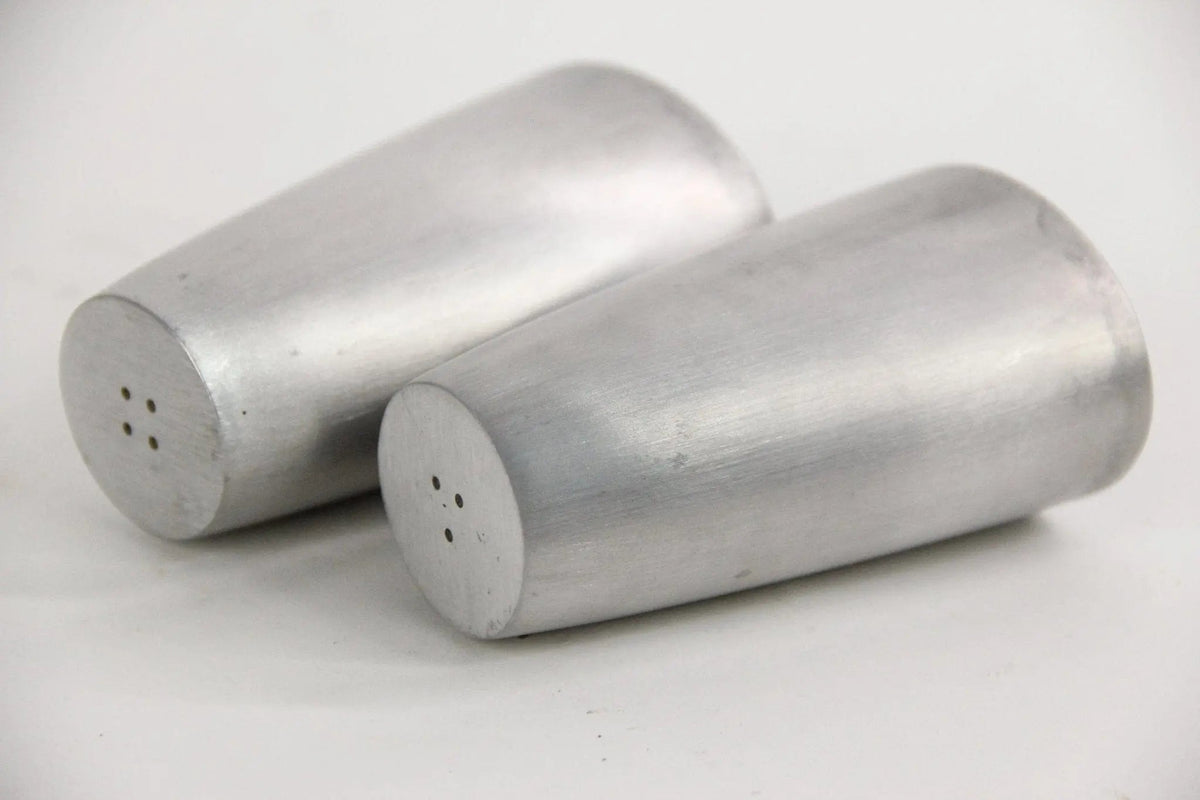 Vintage Salt and Pepper Shakers | Modernist Nickel - Debra Hall Lifestyle