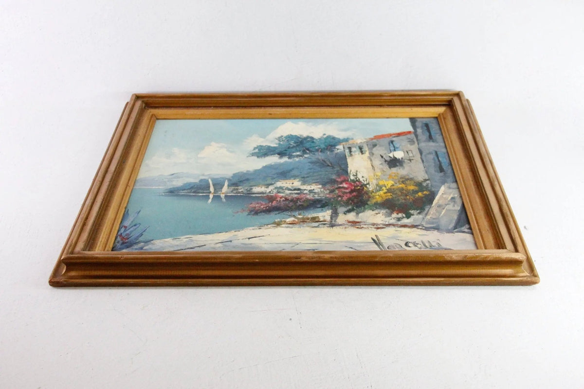 Vintage Seascape Oil Painting | Vibrant Italian Villa - Debra Hall Lifestyle