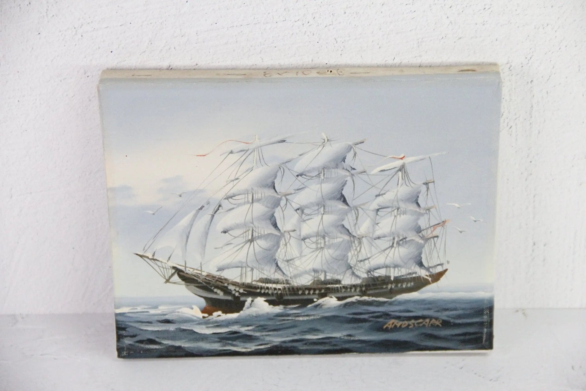 Vintage Ship Painting | Sailing Clipper Ship Wall Decor - Debra Hall Lifestyle