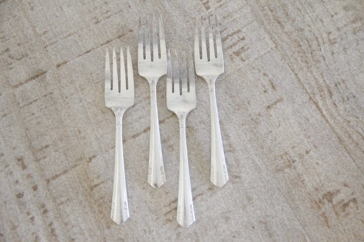 Vintage Silver Forks | Salad / Dessert Flatware | 4 Pieces   - Debra Hall Lifestyle
