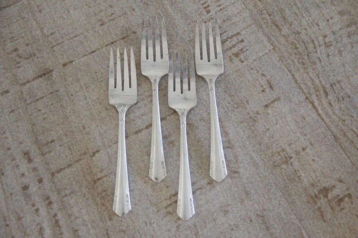 Vintage Silver Forks | Salad / Dessert Flatware | 4 Pieces   - Debra Hall Lifestyle