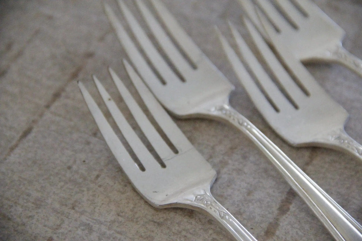 Vintage Silver Forks | Salad / Dessert Flatware | 4 Pieces   - Debra Hall Lifestyle