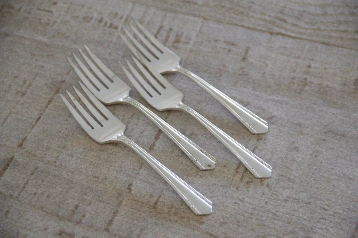 Vintage Silver Forks | Salad / Dessert Flatware | 4 Pieces   - Debra Hall Lifestyle