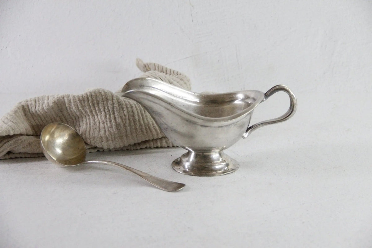 Vintage Silver Gravy Boat | Hotel Silver Soldered Reed & Barton - Debra Hall Lifestyle