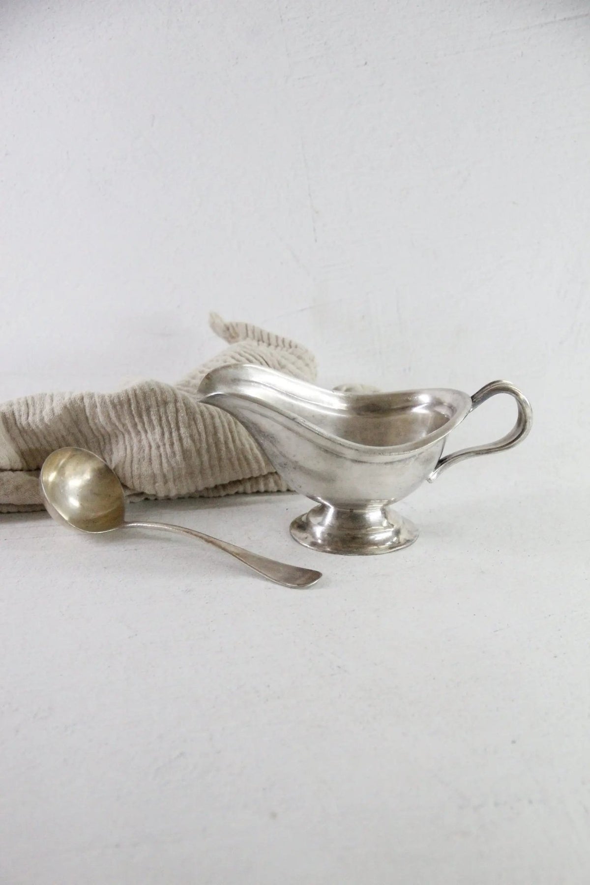 Vintage Silver Gravy Boat | Hotel Silver Soldered Reed & Barton - Debra Hall Lifestyle