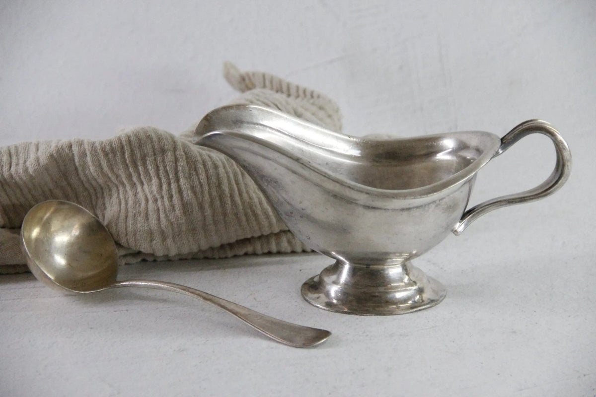Vintage Silver Gravy Boat | Hotel Silver Soldered Reed & Barton - Debra Hall Lifestyle