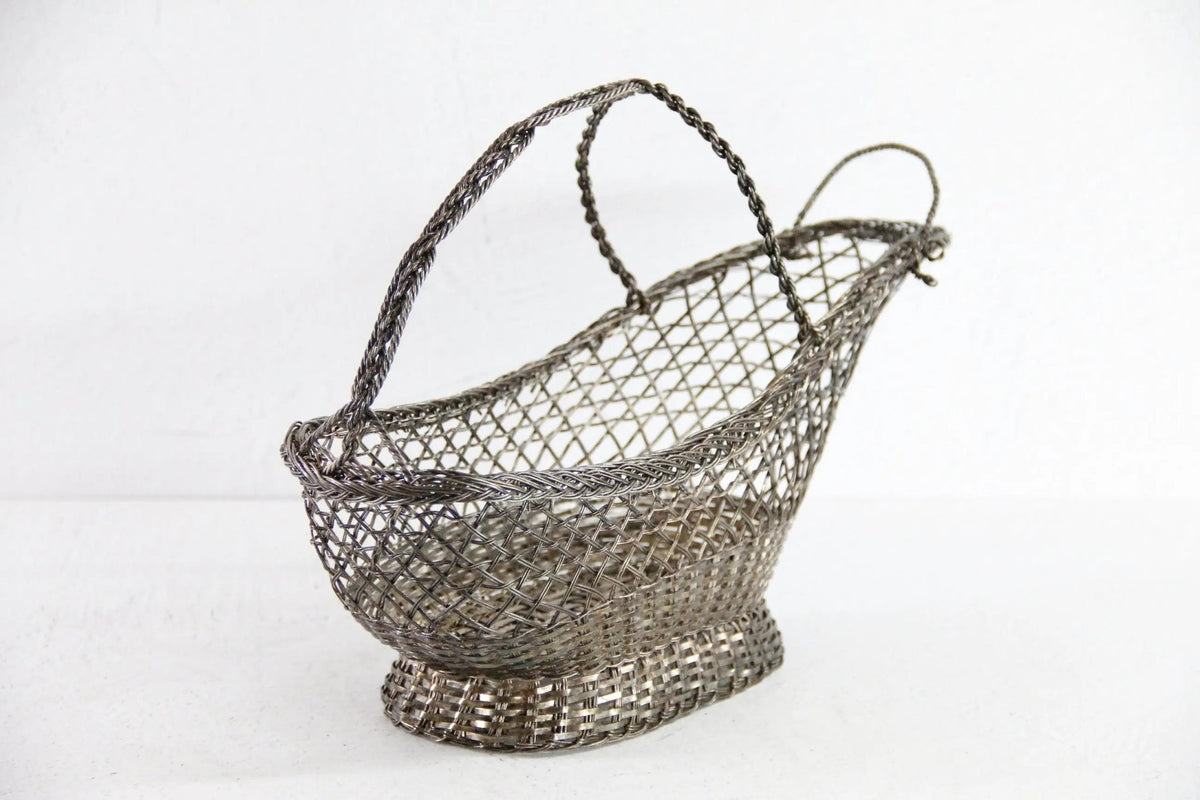 Vintage Silver Wine Bottle Holder | French Caddy - Debra Hall Lifestyle