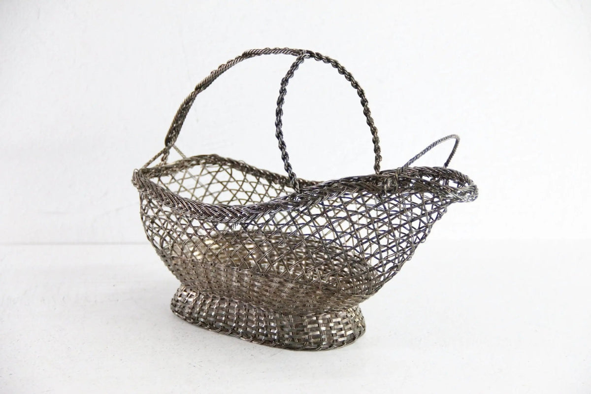 Vintage Silver Wine Bottle Holder | French Caddy - Debra Hall Lifestyle