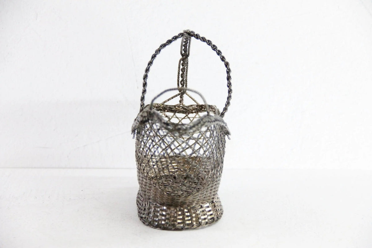 Vintage Silver Wine Bottle Holder | French Caddy - Debra Hall Lifestyle