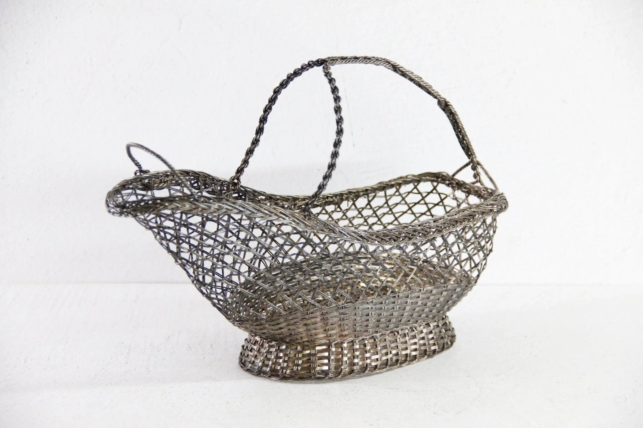Vintage Silver Wine Bottle Holder | French Caddy - Debra Hall Lifestyle