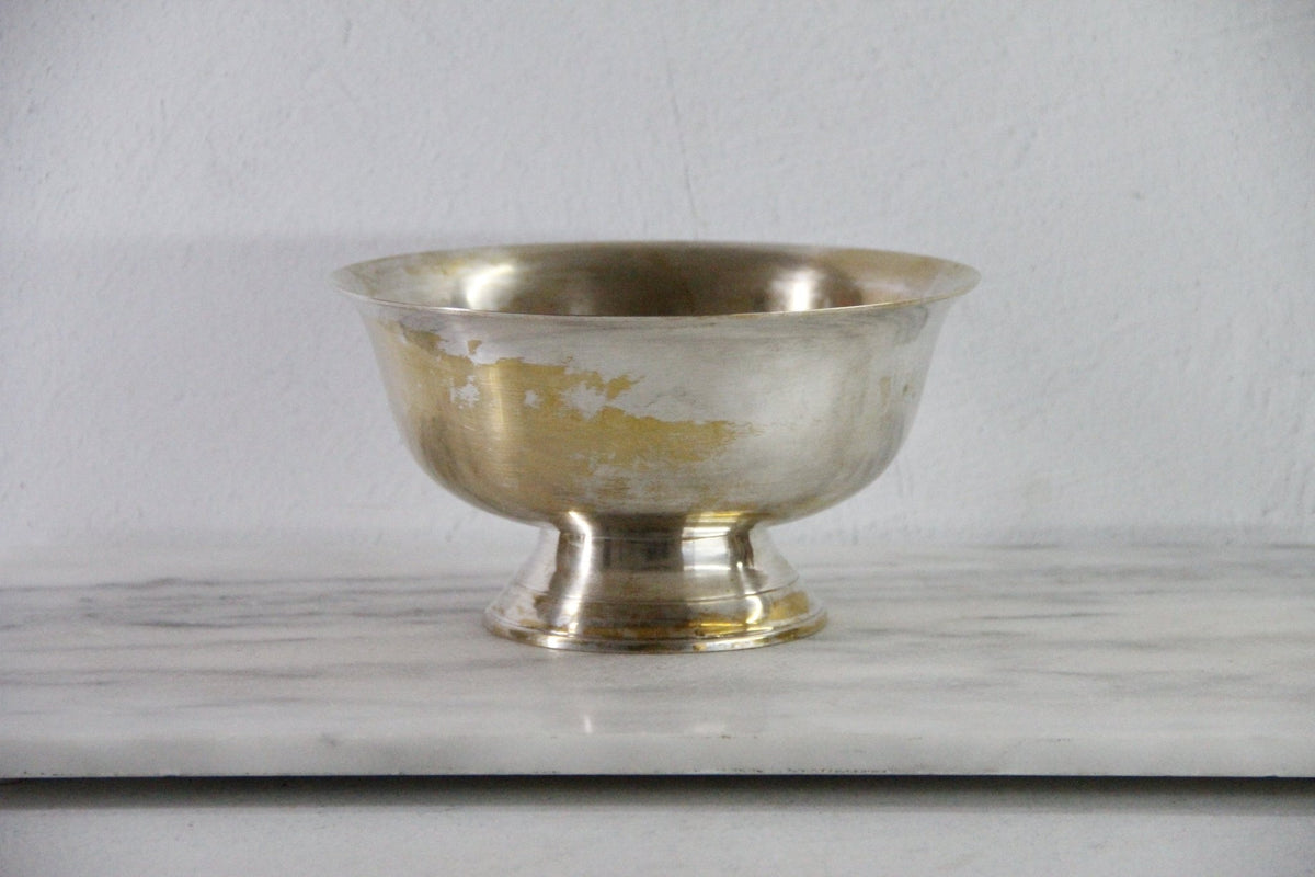 Vintage Silverplate Bowl | Footed Paul Revere Style - Debra Hall Lifestyle