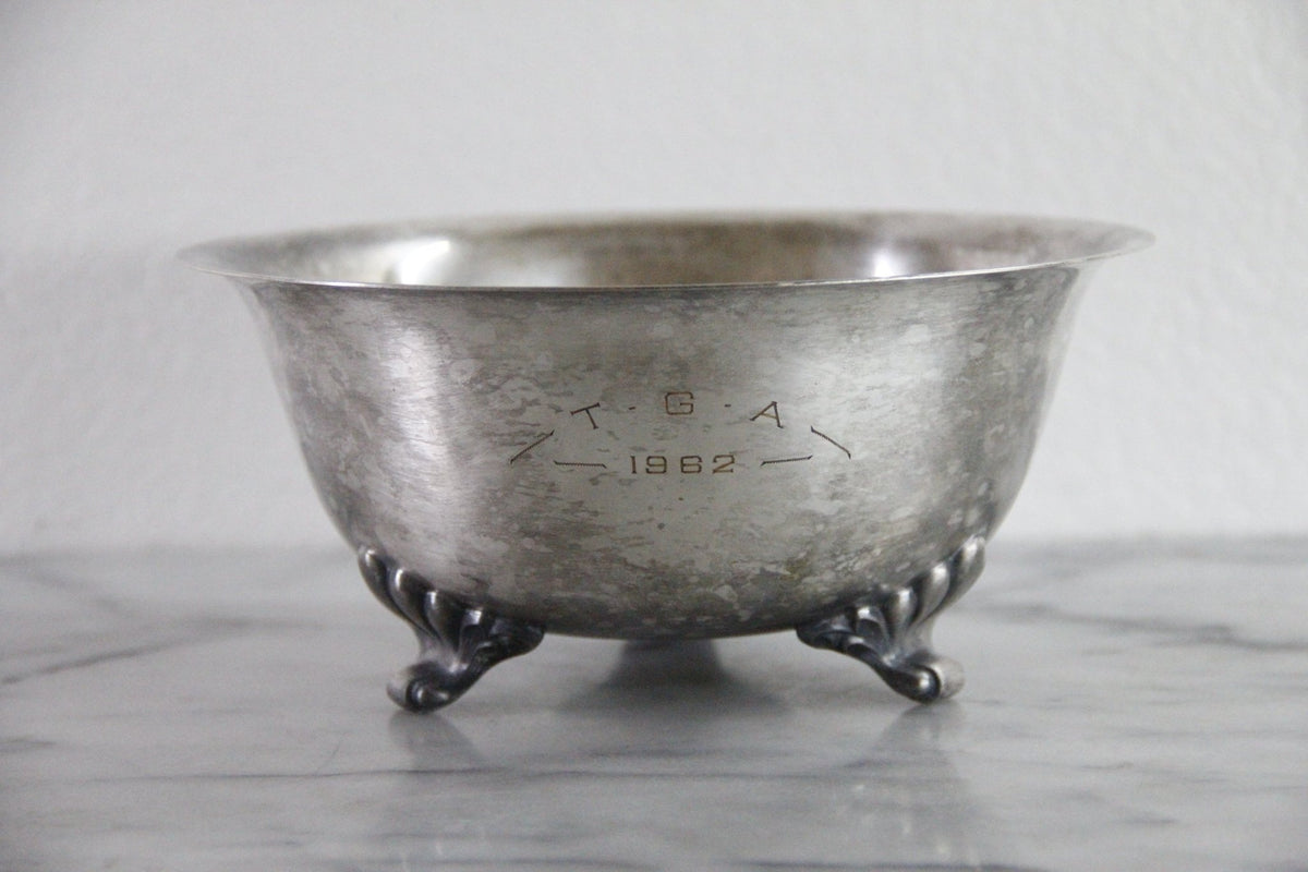 Vintage Silverplate Trophy Bowl Bristol Silver Footed 1962 - Debra Hall Lifestyle