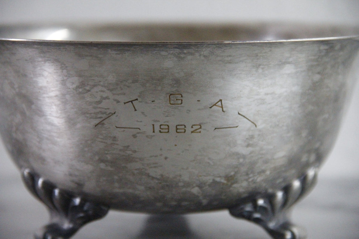 Vintage Silverplate Trophy Bowl Bristol Silver Footed 1962 - Debra Hall Lifestyle