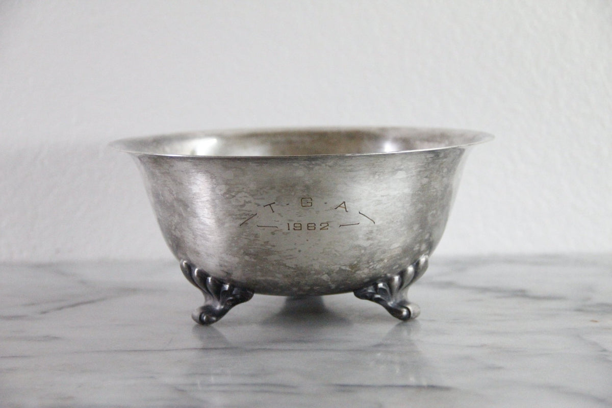 Vintage Silverplate Trophy Bowl Bristol Silver Footed 1962 - Debra Hall Lifestyle