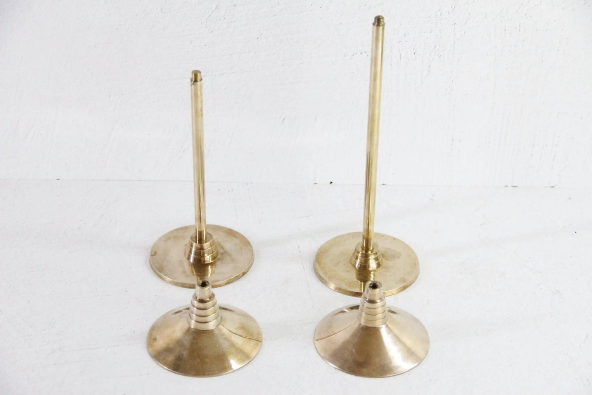 Vintage Solid Brass Candle Holders | Art Deco Pair - Debra Hall Lifestyle