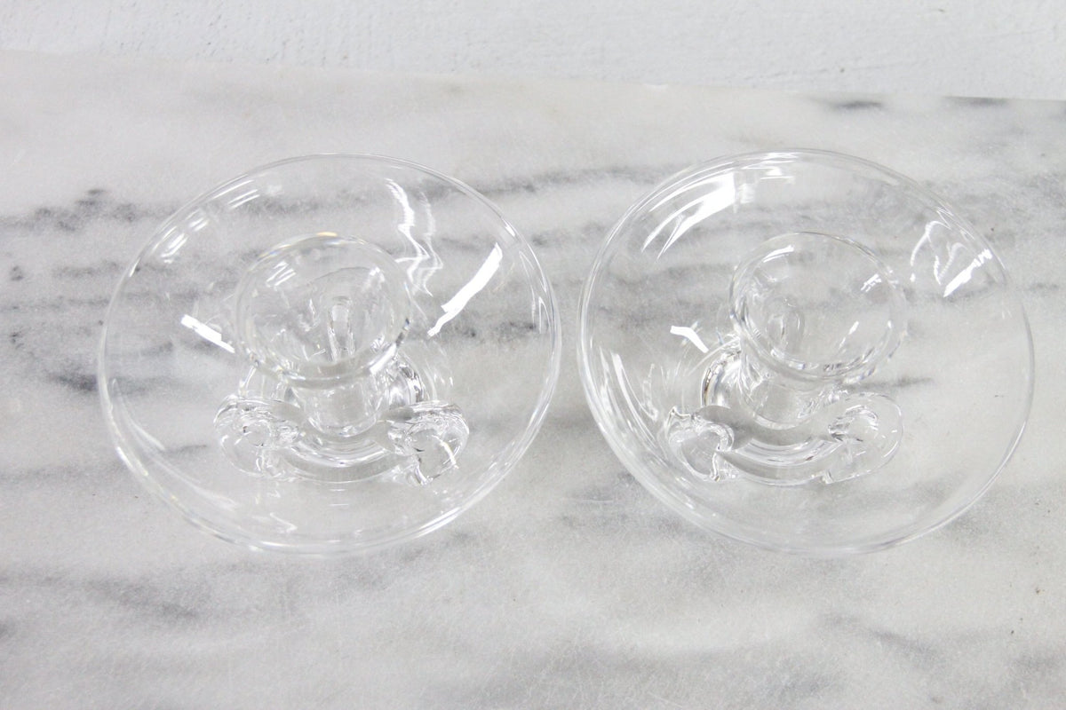Vintage Steuben Crystal Candlestick Holders | Signed Pair - Debra Hall Lifestyle