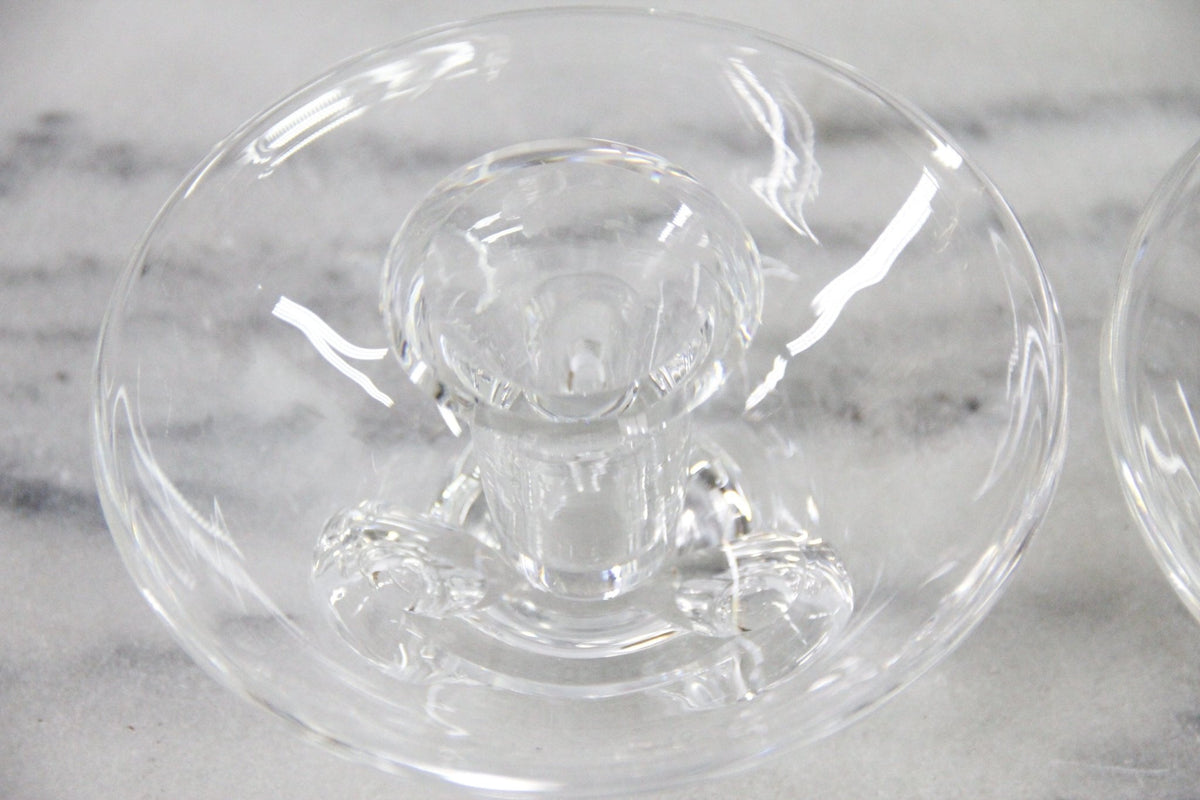 Vintage Steuben Crystal Candlestick Holders | Signed Pair - Debra Hall Lifestyle