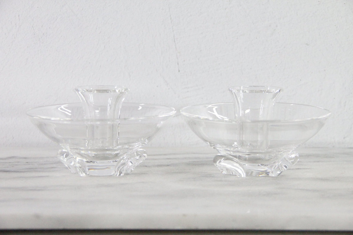 Vintage Steuben Crystal Candlestick Holders | Signed Pair - Debra Hall Lifestyle