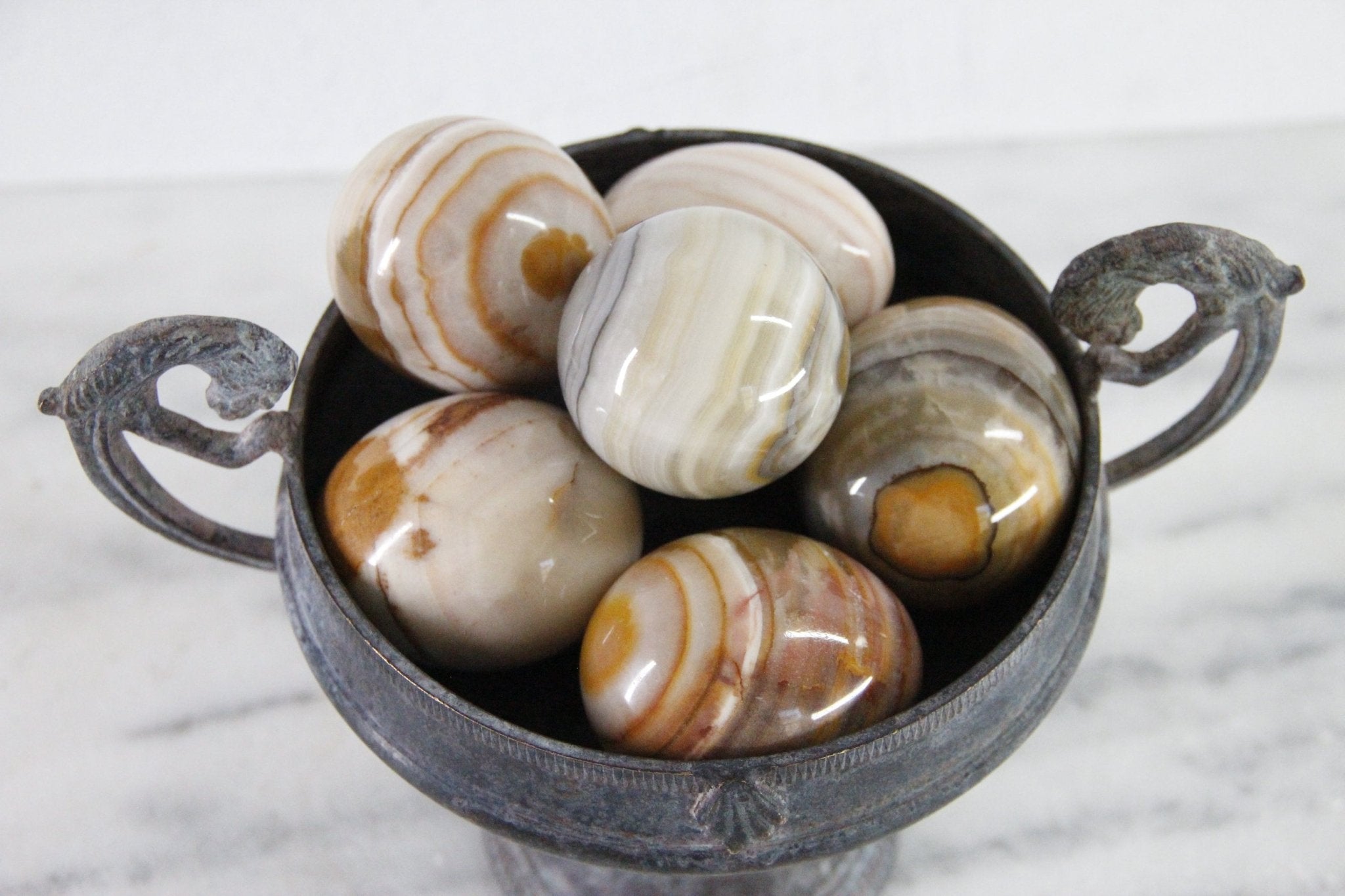 Vintage Stone Egg | Assorted Solid Marble, Onyx, Natural Stone - Debra Hall Lifestyle