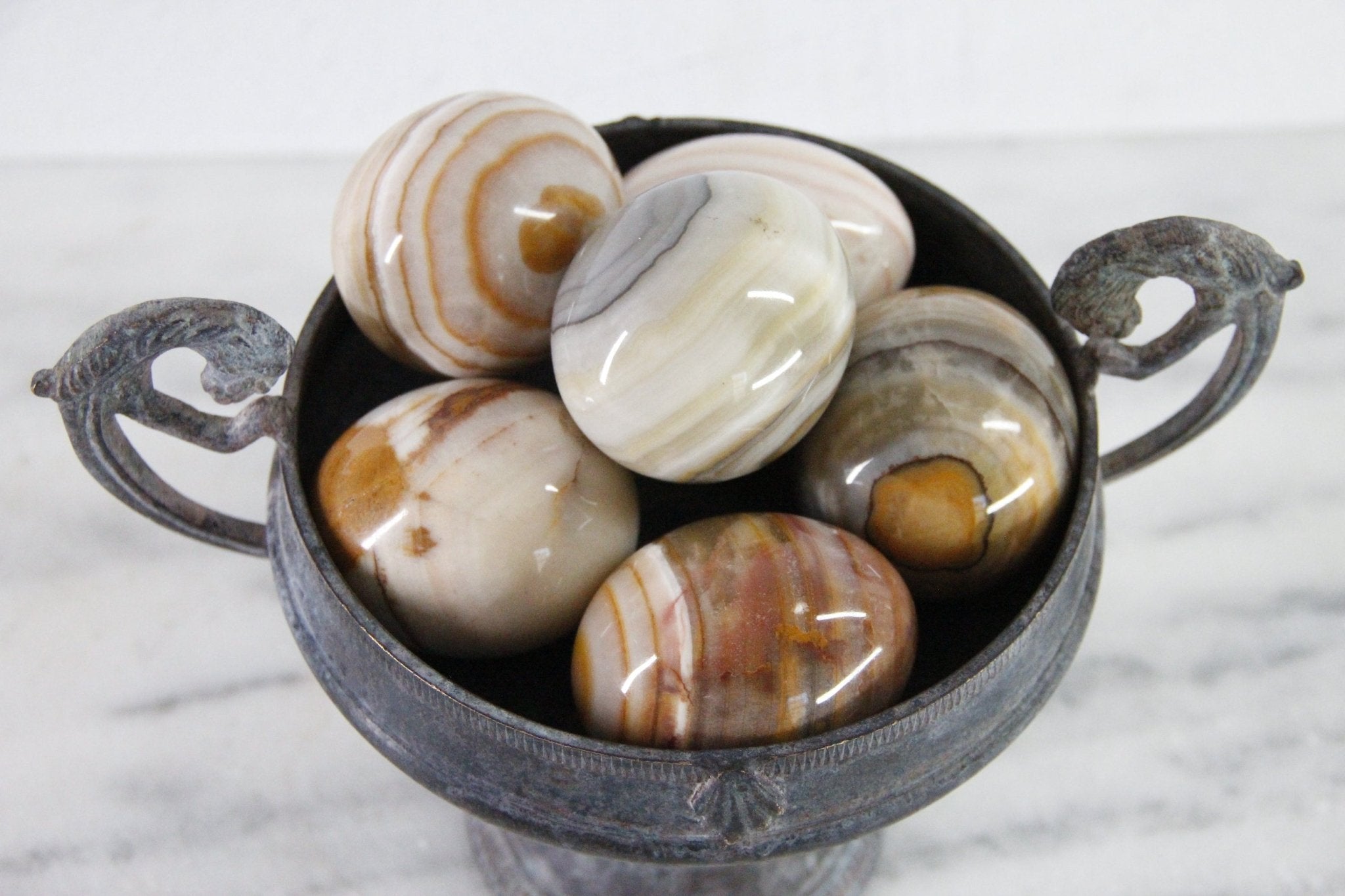 Vintage Stone Egg | Assorted Solid Marble, Onyx, Natural Stone - Debra Hall Lifestyle