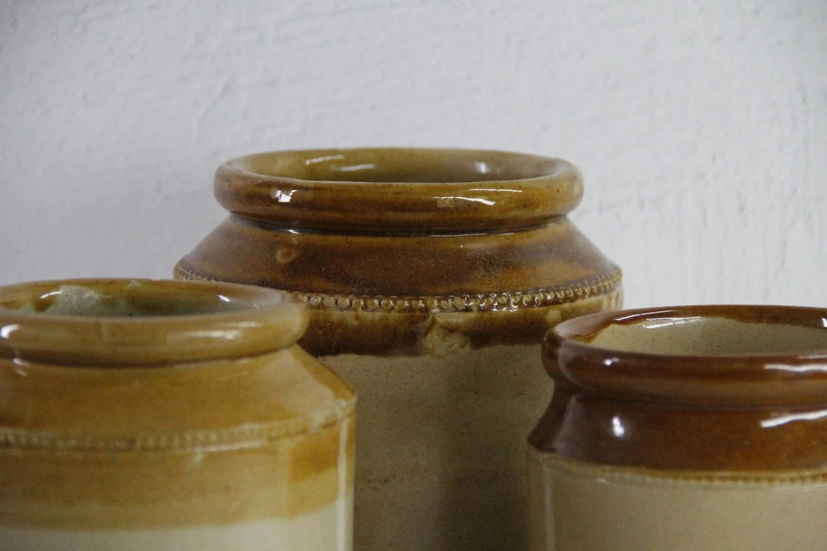 Vintage Stoneware Jar | English Two Tone Utensil - Debra Hall Lifestyle