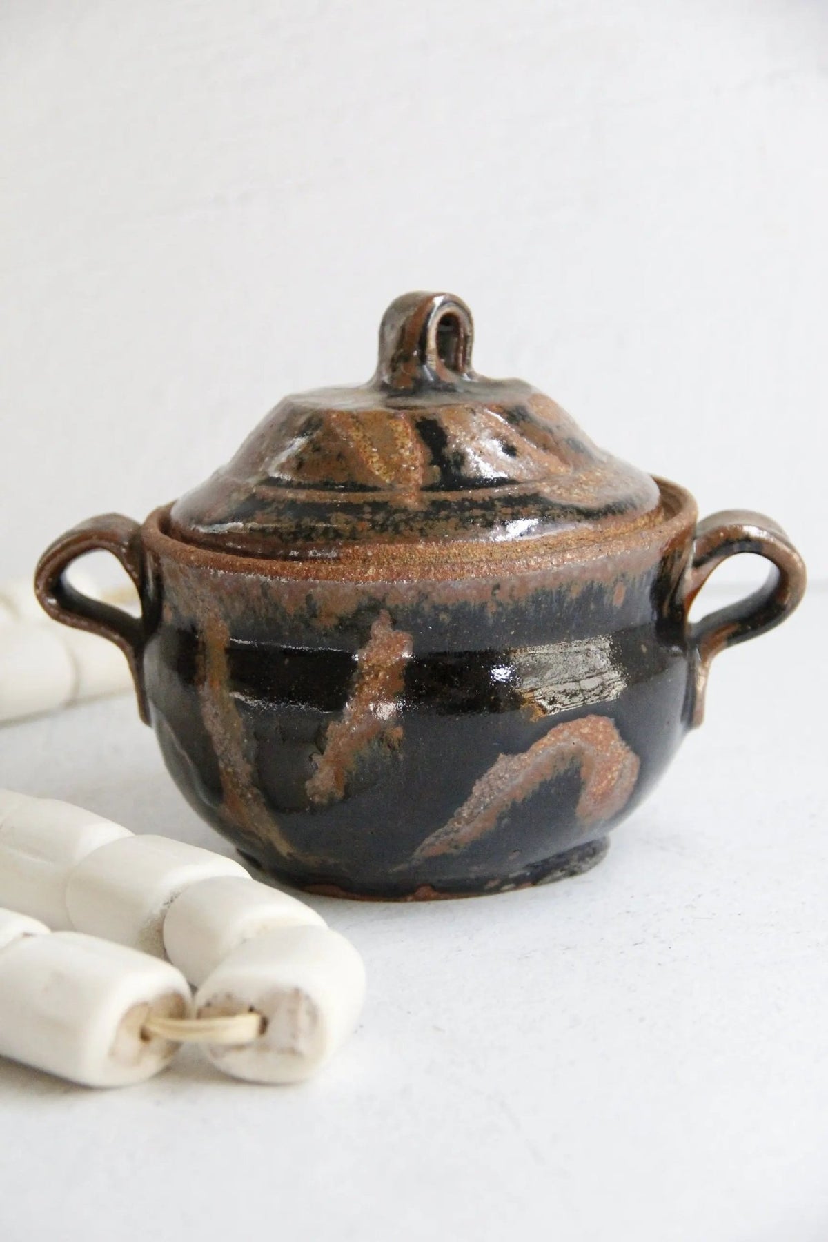 Vintage Studio Pottery Covered Bowl | Hand Made Signed - Debra Hall Lifestyle