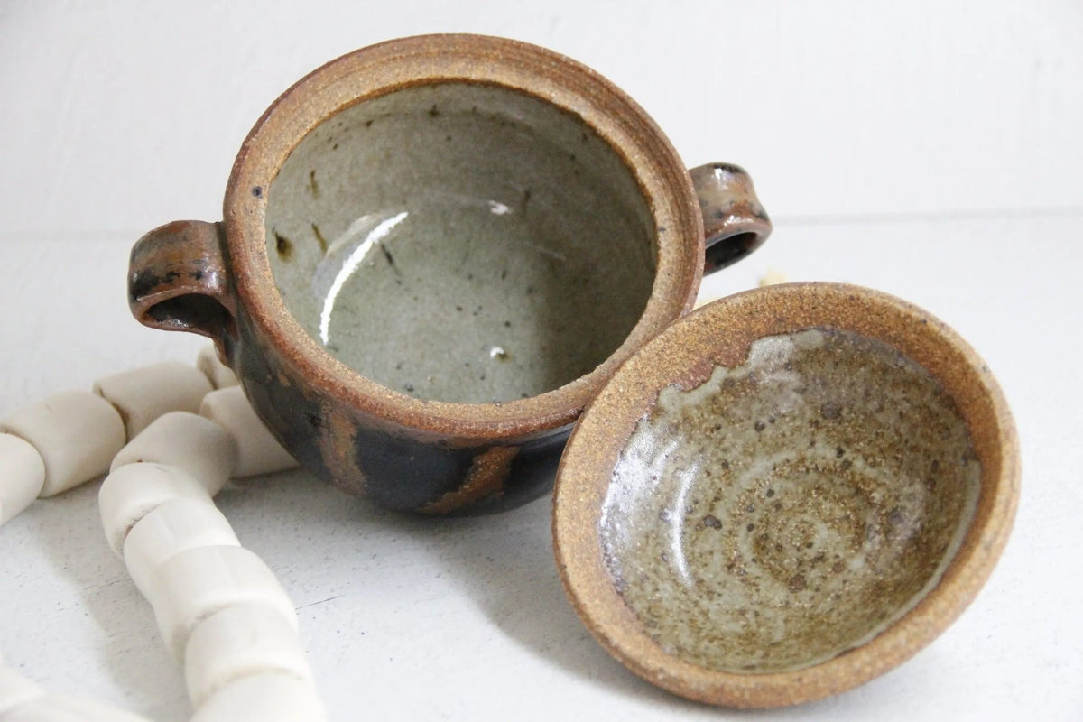 Vintage Studio Pottery Covered Bowl | Hand Made Signed - Debra Hall Lifestyle