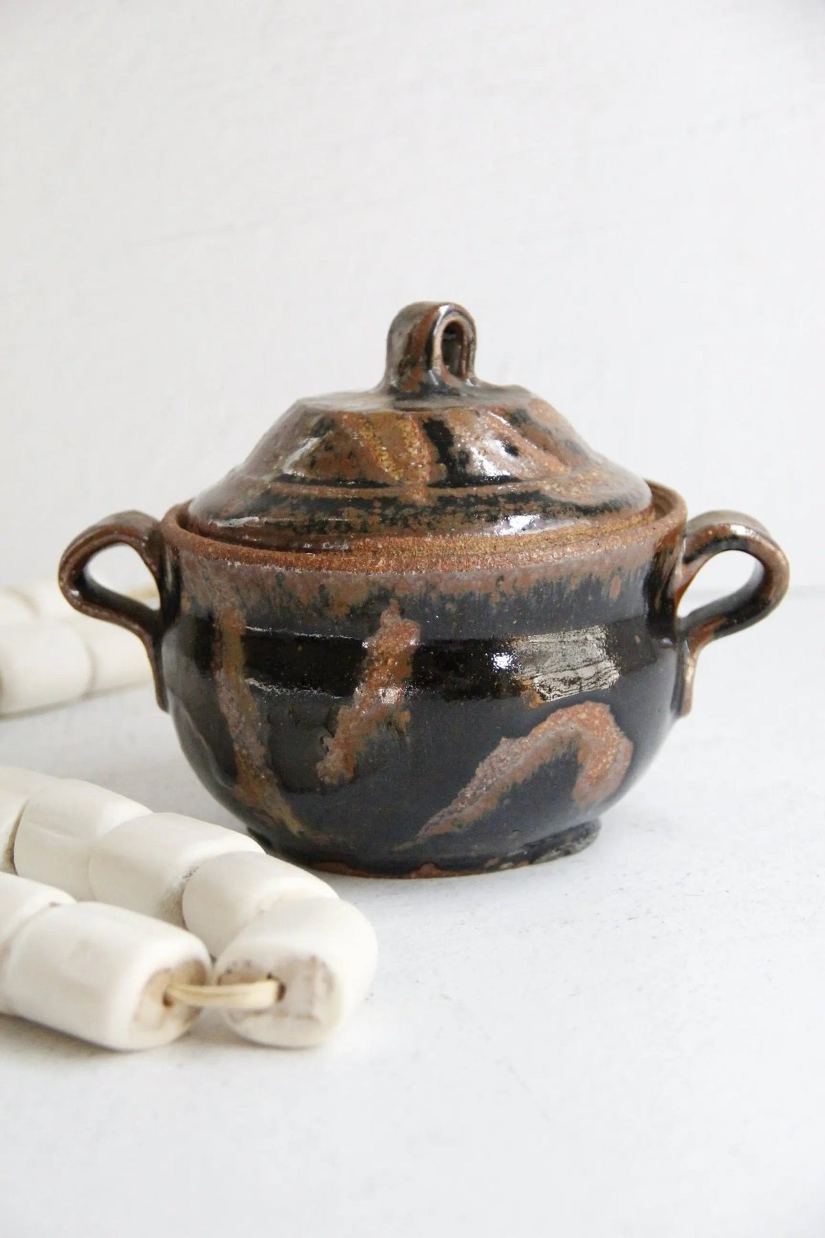 Vintage Studio Pottery Covered Bowl | Hand Made Signed - Debra Hall Lifestyle
