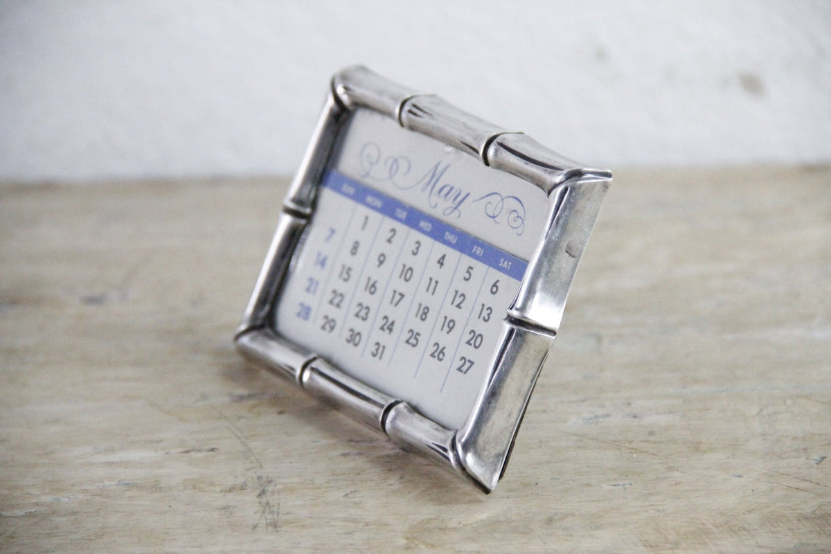 Vintage Tiffany Sterling Silver Desk Calendar Bamboo Perpetual - Debra Hall Lifestyle