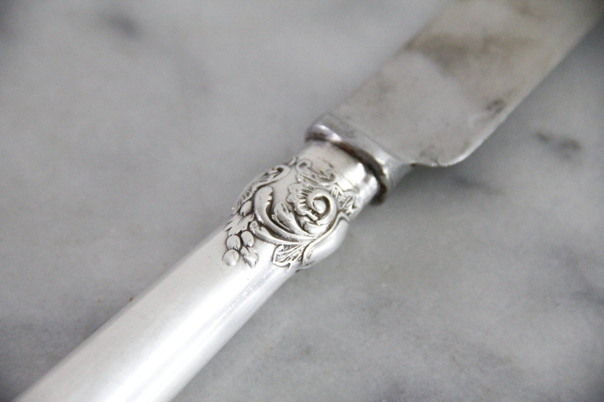 Vintage Walker & Hall Carving Knife | English Silver Plate Sheffield - Debra Hall Lifestyle