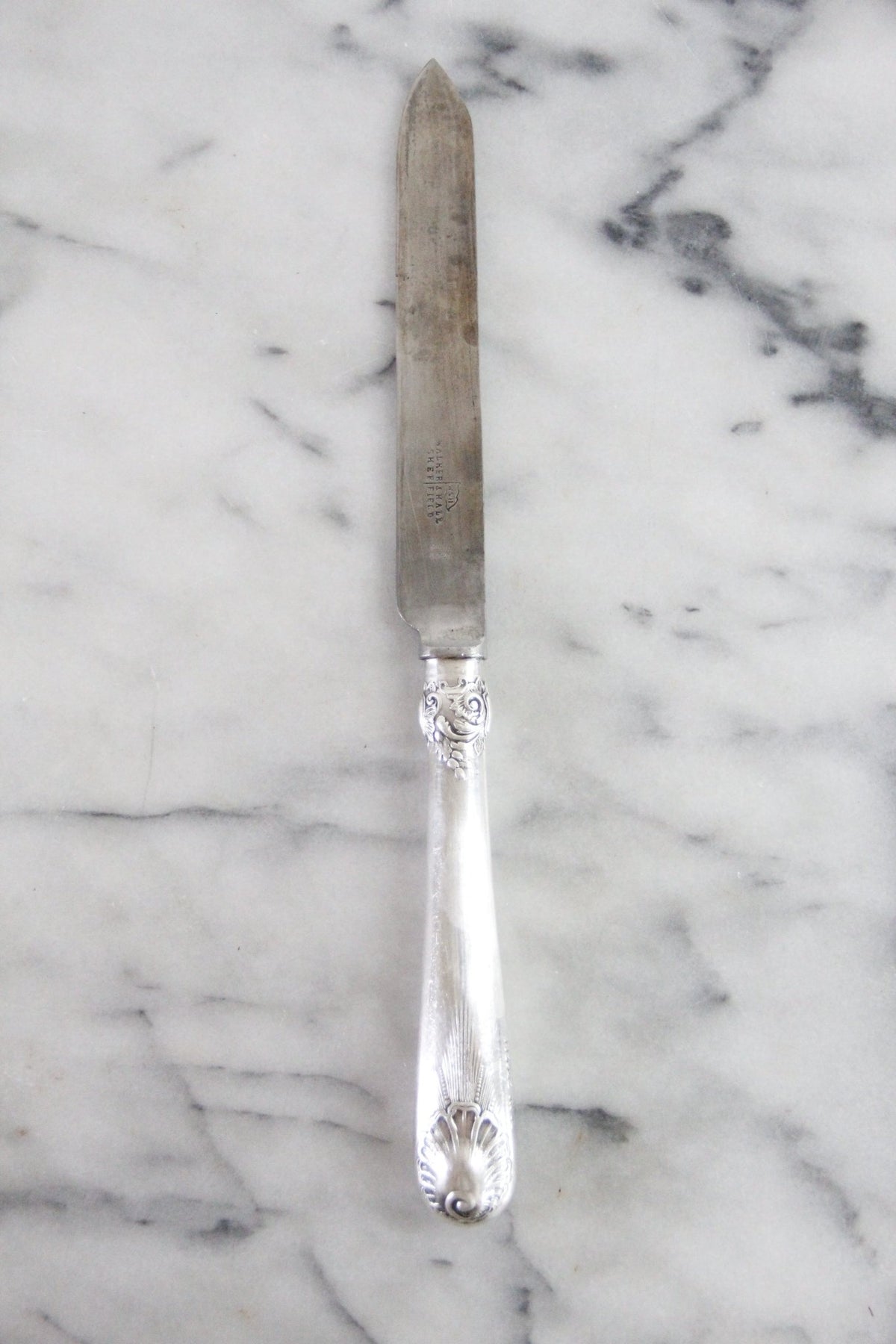 Vintage Walker & Hall Carving Knife | English Silver Plate Sheffield - Debra Hall Lifestyle