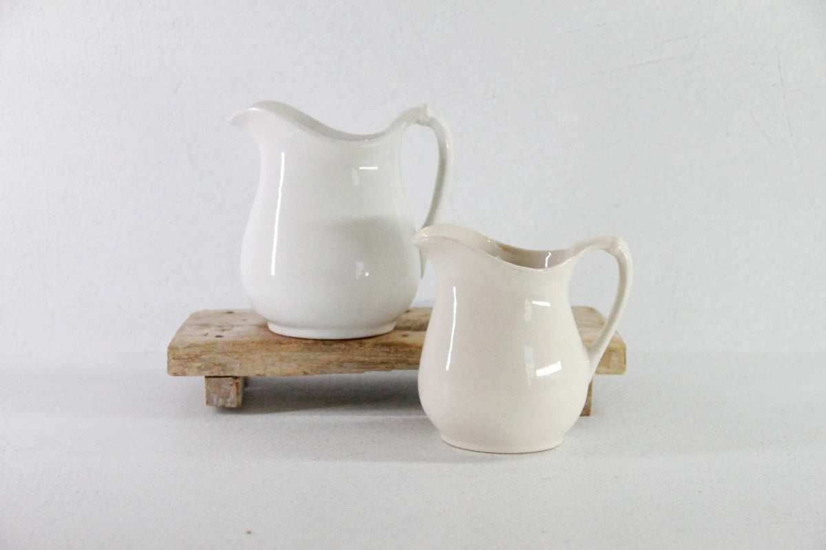 Vintage White Ironstone Pitcher | Assorted Jug - Debra Hall Lifestyle