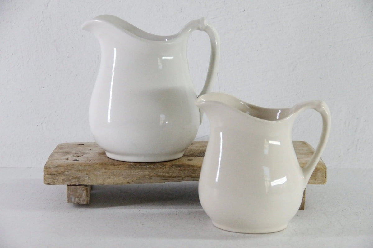 Vintage White Ironstone Pitcher | Assorted Jug - Debra Hall Lifestyle