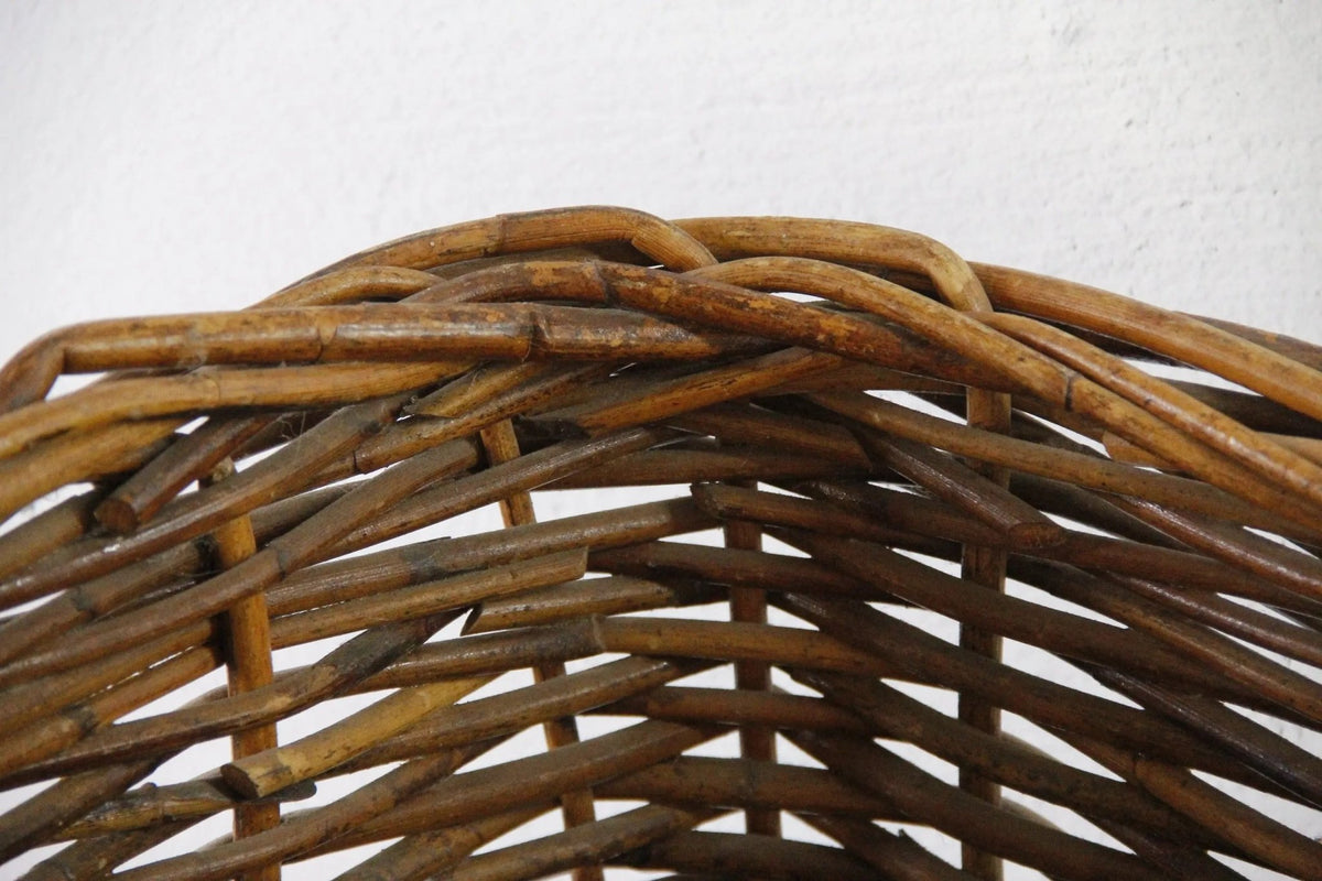 Vintage Wicker Basket with Handles | Floor Storage/Planter - Debra Hall Lifestyle